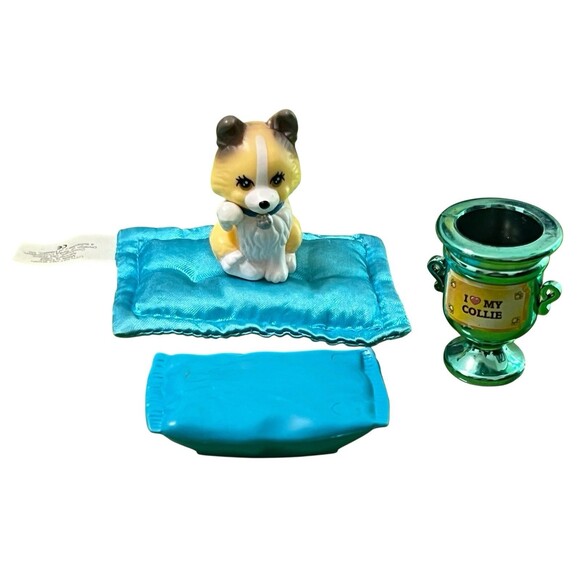 Vintage 1994 Kenner Littlest Pet Shop Clever Collie With Puppy Pillow Trophy - Picture 5 of 5